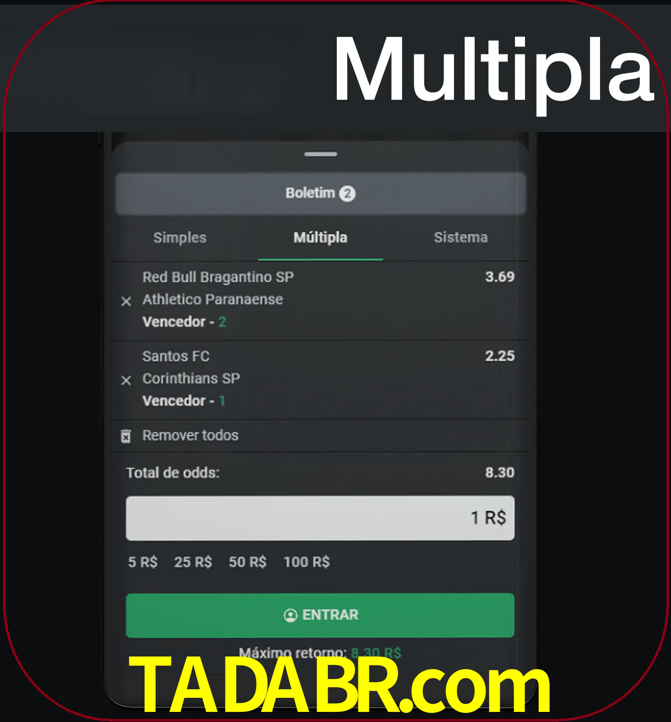 Faça apostas mais valiosas com mais de duas apostas.