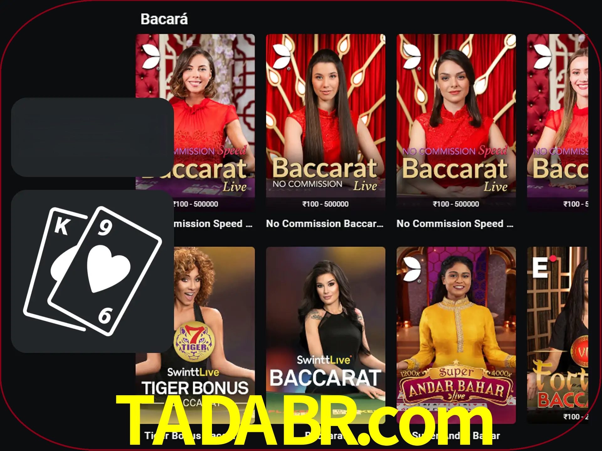 Ganhe muito dinheiro jogando jogos de bacará.