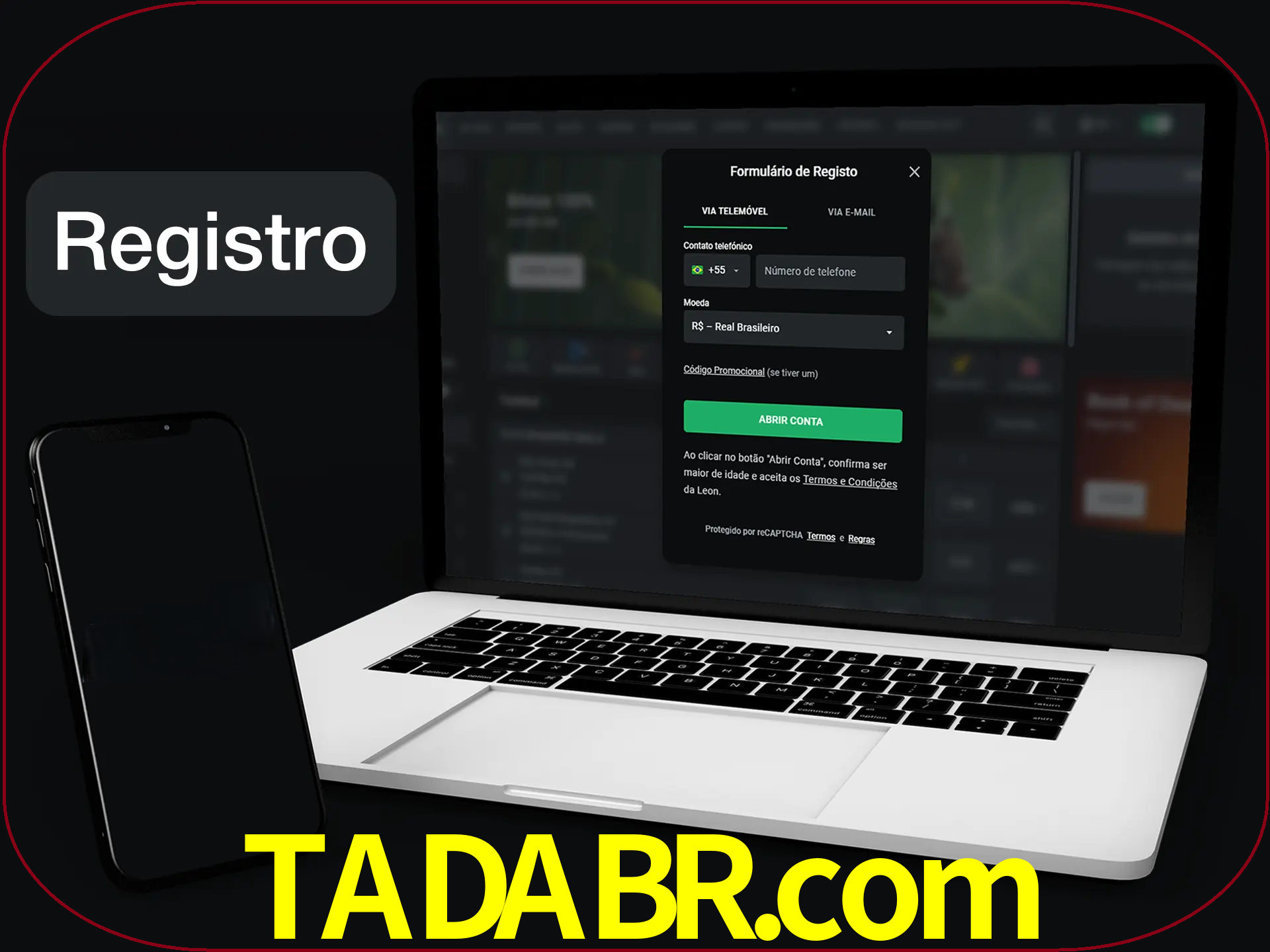 O registro na LeonBet é simples.